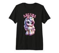 Ariana Adorable Motif Licorne pour Fille Nom Ariana T-Shirt Haut de Gamme
