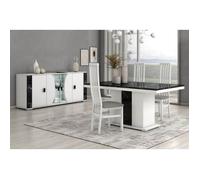 ARIANE - Ensemble Séjour Table Repas + Buffet 4 Portes Eclairage Led intégré