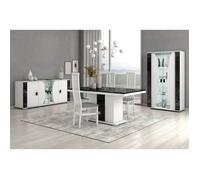 ARIANE - Séjour Complet Table Repas + Buffet + Vitrine 2 Portes Eclairage Led intégré -