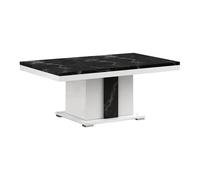 Altobuy – Table basse Ariane – Pied central blanc, aspect marbre noir
