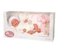 Arias Ari98144 Poupée Reborn Viviane De 45 Cm Avec Couverture Et Peluche, Bébé Réaliste Avec Linge Blanc, Tétine Et Tétine, Membres