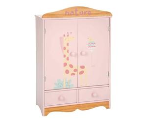 ARIAS - Armoire en Bois de la Collection Nature. Comprend Un Ensemble de Cinq cintres et Deux tiroirs. Dimensions : 40 x 20,50 x 61 cm. Jouet pour Enfants à partir de 3 Ans (ARI21581)