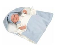 Arias Poupée Avec Poids Elegance 35 Cm Bébé Bleu Rayé Avec Couverture 60751