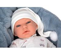 MuÑecas Arias Andie With Crib Baby Doll 40 Cm Gris
