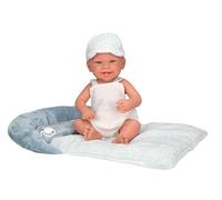 ARIAS Poupée Elegance 42 cm Zoe avec Corps et Membres en Vinyl. Robe avec Un Ensemble Bleu et Blanc, Casquette et Coussin Assortis. Comprend Une tétine et Un Coussin. Jouet pour Enfants de Tous âges