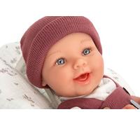 Arias - Poupée Elegance Babyto 35 cm, robe en grenat et blanc, avec imprimé de fleurs. Son poids est si réel qu'elle ressemble à un vrai bébé. Comprend une tétine et une couverture. Jouet pour enfants