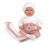 ARIAS Poupée Elegance Mies Rose 45 cm avec couverture et mécanisme de rire 65351