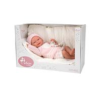 ARIAS - Poupée Reborn Adriana 40 cm, bébé avec habits rose et blanc rayé, avec couverture, tétine, couche, corps mou et membres en vinyle, jouet pour enfants à partir de +3 ans (ARI98149)