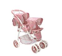 ARIAS Poussette Double Elegance, Pliable, avec Roues Avant pivotantes et Guidon réglable. Comprend Un Sac. Hauteur du Guidon de 49 à 80 cm. Dimensions : 46 x 73 x 72 cm. Jouet pour Enfants de Plus de