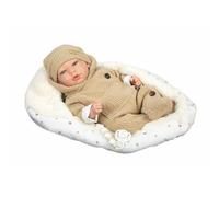 ARIAS - Reborn 40 cm OLONA. Bébé réaliste avec vêtements beiges Comprend un sac de couchage, une tétine, une couche, un livre de famille et un certificat d'authenticité. Jouet pour enfants à partir de