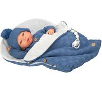 ARIAS - Reborn ARI98181 - Bébé réaliste avec vêtements bleus, sac de couchage, tétine, couche, livre de famille, certificat d'authenticité. Poids d'un vrai bébé. Jouet pour enfants à partir de 3 ans