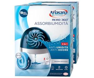 Ariasana Aero 360° Absorbeur d'humidité 2 en 1 Déshumidificateur en plastique recyclé non électrique empêche la condensation des moisissures mauvaises odeurs avec recharge Tab de 450 g - 2
