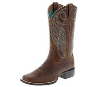 Ariat 18528 Round UP WST Bottes d'équitation en cuir pour femme - Marron - Marron poudré., 41 EU