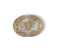 ARIAT Boucle de ceinture western pour homme - Motif drapeau floral - Boucle de ceinture de cowboy, Ovale, taille unique