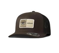 Ariat Casquette de Camionneur Flexfit 110 pour Homme avec écusson Drapeau américain Marron, Marron, Taille Unique