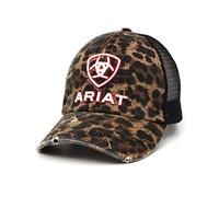 ARIAT Casquette Ponyflo léopard noir avec fermeture Velcro pour femme, Motif léopard Noir, Taille unique