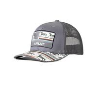 Ariat Casquette pour Femme Motif Drapeau américain à Rayures Gris