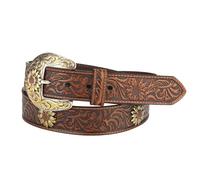 Ariat Ceinture concho tournesol en cuir marron pour femme, marron, Medium