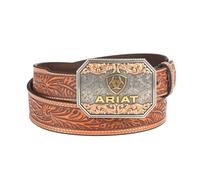 Ariat Ceinture western en relief pour homme avec boucle médaillon, peau, 36
