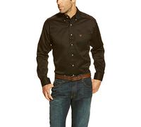 ARIAT Chemise ajustée en sergé uni, Noir, L Homme