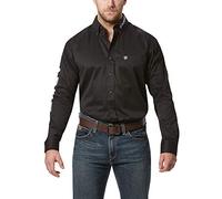 ARIAT Chemise Classique en sergé avec Logo de l'équipe pour Homme, Noir/Blanc, Taille XL