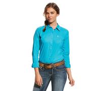 ARIAT - Chemise tissée Kirby Stretcht Western Femmes, Large, Bluebird