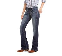Ariat - Jean Real Femmes, Taille Moyenne, Bottes entrelacées, 27 Regular, Marine