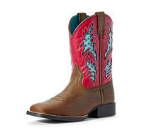 ARIAT Kids Girl's Cowboy Venttek (Toddler/Little Kid/Big Kid) Homestead Brown/Hot Pink 1 Little Kid