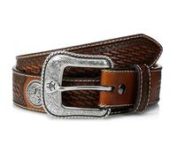 Ariat Men's Basket Stamp Circle Concho, Tan, 38