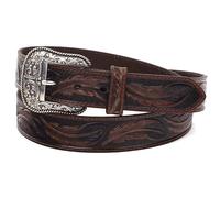 Ariat Men's Feather Embosed Belt, Brown, 38