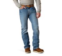 ARIAT Men's M4 Rebar Low Rise Boot Cut Stretch Jean, Blue Haze, 33X34