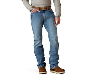 Ariat Men's M4 Rebar Low Rise Boot Cut Stretch Jean, Blue Haze, 33X34