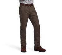 ARIAT Men's Rebar M4 Low Rise DuraStretch Made Tough Double Front Stackable Straight Leg Pant, Deep Forest, 38L x 38W
