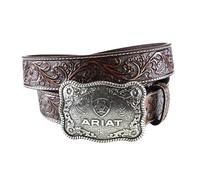 Ariat Men's Straight Floral Buckle, Black/Tan, 34