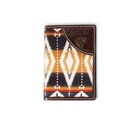 ARIAT Portefeuille 3 volets en tissu Southwest, marron, marron, Western