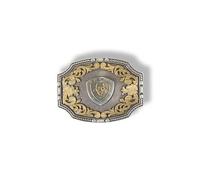 ARIAT Rectangle Corde Bord Accents Floral Boucle Ceinture, Or et Argent, Taille Unique, Doré/argenté, Taille unique