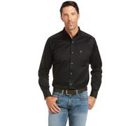 ARIAT Chemise ajustée en sergé uni, Noir, L Homme