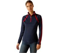 Ariat Sunstopper 3.0 1/4 Zip Baselayer Sunstopper 3.0 1/4 Zip Baselayer, Bleu Marine/Rouge, M