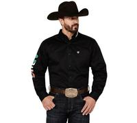 Ariat T-Shirt ajusté en sergé avec Logo de l'équipe, Noir/Mexique., Taille L