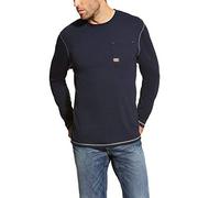ARIAT T- Shirt de Travail Rebar Chemise Henley, Bleu Marine, L Homme