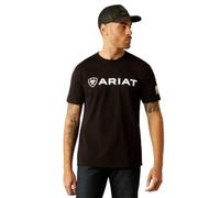 Ariat T-Shirt Drapeau Bouclier Homme, Noir, Taille S