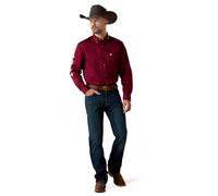 Ariat Team Logo Twill Classic Fit Shirt Chemise, Bordeaux/Blanc, Taille XL Homme