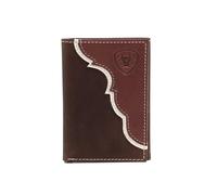 Ariat Leather Two Toned Overlay - Portefeuille trois volets pour homme