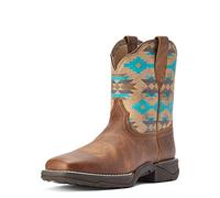 Ariat Women's Anthem Shortie Savanna Western Boot, Dry Taupe/Turquoise Aztec, 9