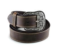 Ariat Women's Basic Stitch Edged Belt, Brown, Extra Large