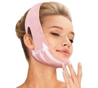 Aribliseza Enlève-Double-Menton, Masque en V avec bandeau pour apnée du sommeil, masque visage effet lifting, raffermissant menton pour visage, taille M, rose