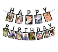 Aribliseza Guirlande Joyeux Anniversaire, Guirlande Photo pour Anniversaire, Guirlande Fanion pour déco Joyeux Anniversaire, bannière d'anniversaire pour Enfants et Adultes, décoration pour Fond de