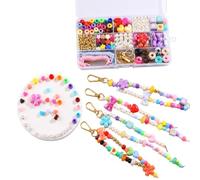 Aribliseza Set de Porte-clés, kit de Fabrication de Porte-clés perlés 372 pièces & Set créatif DIY Porte-clés, créer Ses Propres pendentifs pour Adultes, Perles colorées & Accessoires de Bijouterie