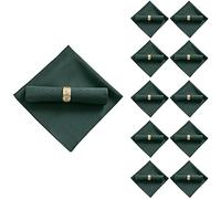 Aribrnten Lot de 10 serviettes en tissu polyester pour restaurant, banquet de mariage, dîner, 48 x 48 cm, vert foncé