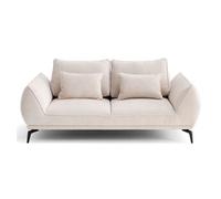 Arica - canapé droit 2 places en tissu texturé - Beige